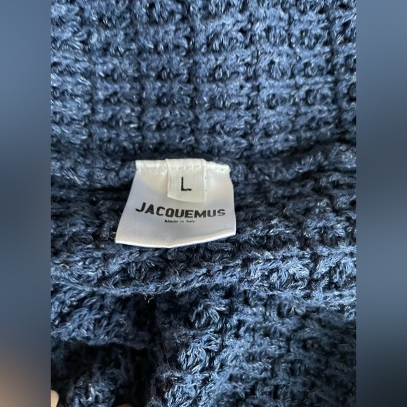 Jacquemus flax cotton blend navy blue sweater - Picture 5 of 5